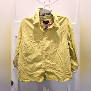 Crazy Horse by Liz Claiborne Women’s Button-Up Shirt Size 10 | Chartreuse Cotton